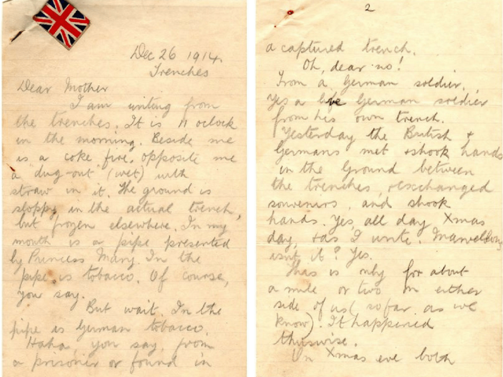 Henry Williamson Christmas letter truce WW1