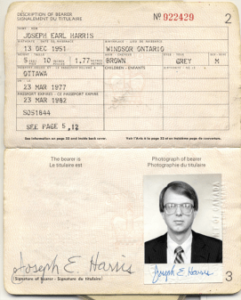 passport Joseph E Harris Argo Canadian Caper