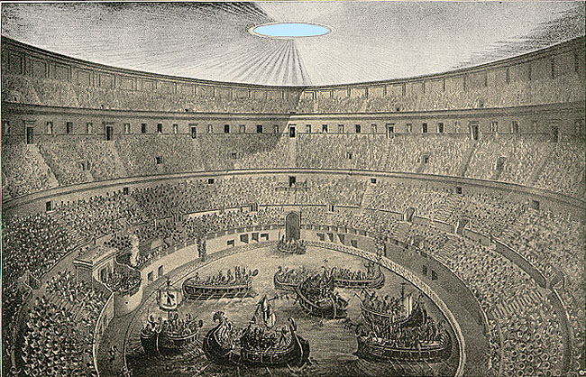 naumachia drawing colosseum