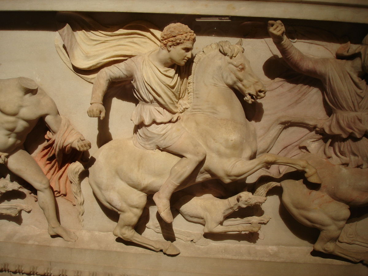 Alexander the Great and Molossian dog Peritas